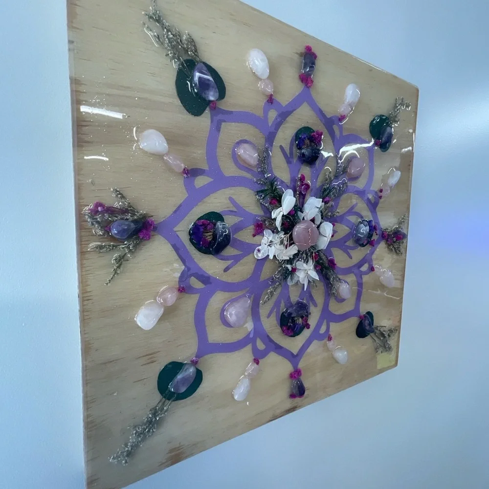 Handcrafted Mandala Art with Crystals
